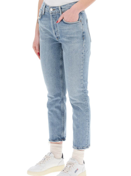 Agolde high-waisted straight cropped jeans in the