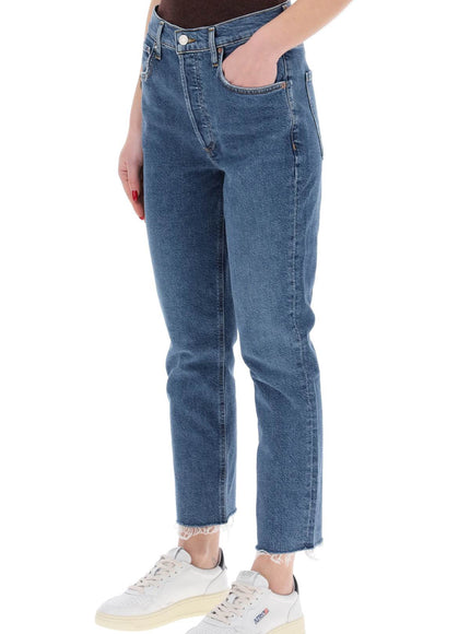 Agolde high-waisted straight cropped jeans in the