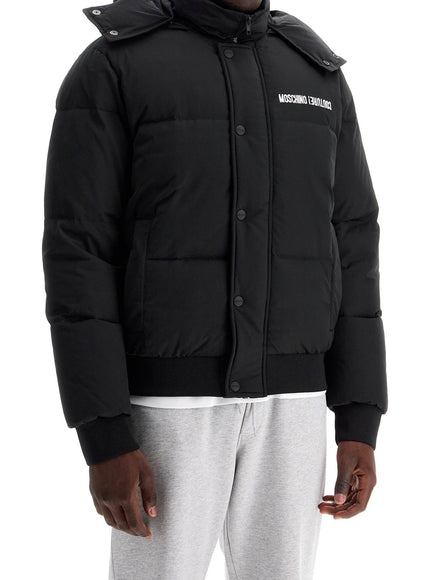 Moschino high-neck down jacket with hood