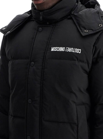 Moschino high-neck down jacket with hood