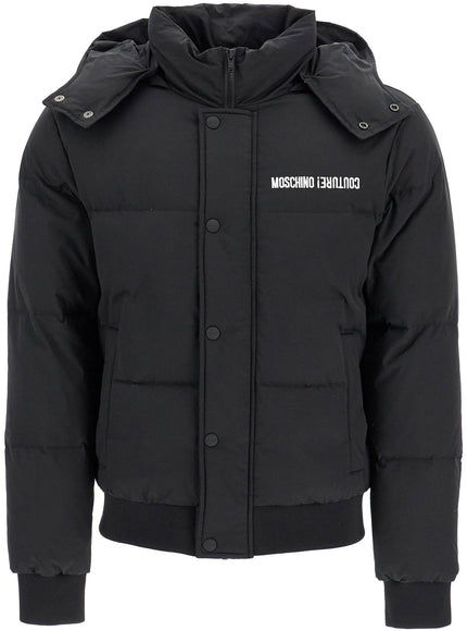 Moschino high-neck down jacket with hood