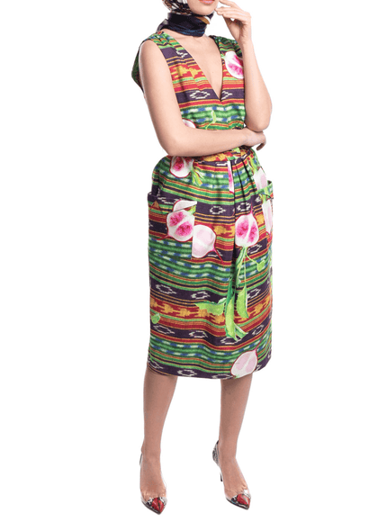 Stella Jean Radish Print Fit And Flare Dress