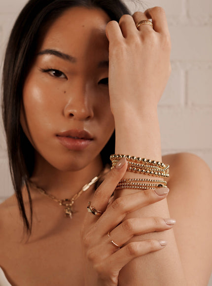 Zoe Lev 3mm and 5mm Bead Bracelet Stack