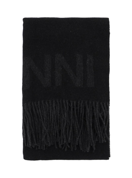 Ganni Logo Lettering Scarf