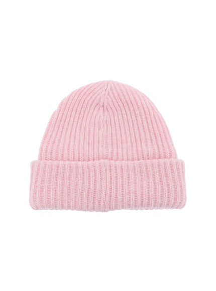 Ganni beanie hat with logo patch