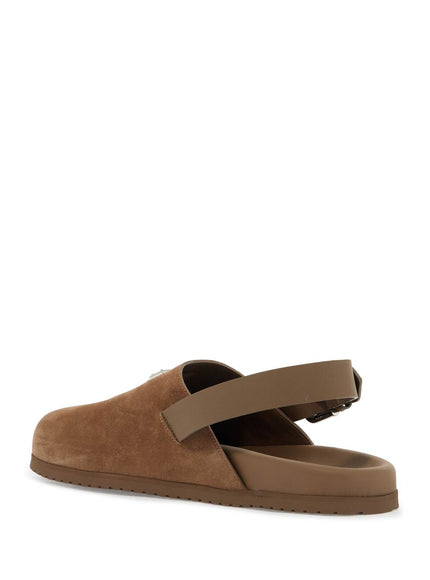 Dolce & Gabbana suede leather clogs with logo plate