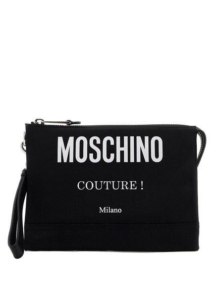 Moschino nylon logo pouch with zip