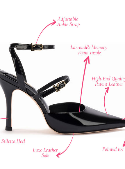 Larroude Kris Pump In Black Patent Leather