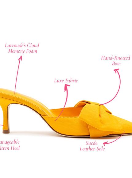 Larroude Mini Elle Pump in Mango Fabric