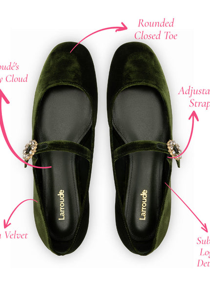 Larroude Blair Ballet Flat In Bosco Velvet