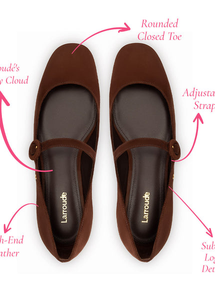 Larroude Blair Ballet Flat In Brown Suede