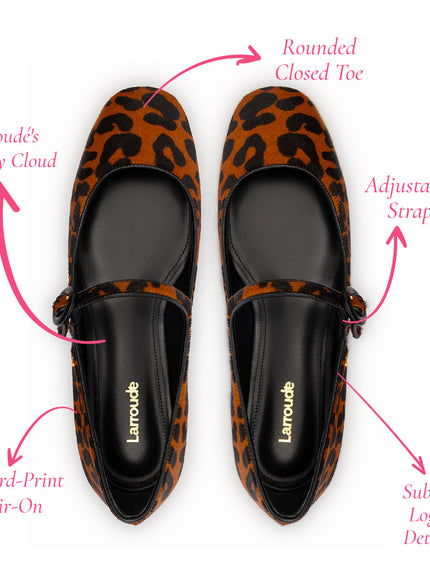 Larroude Blair Ballet Flat In Leopard Print Calf Hair