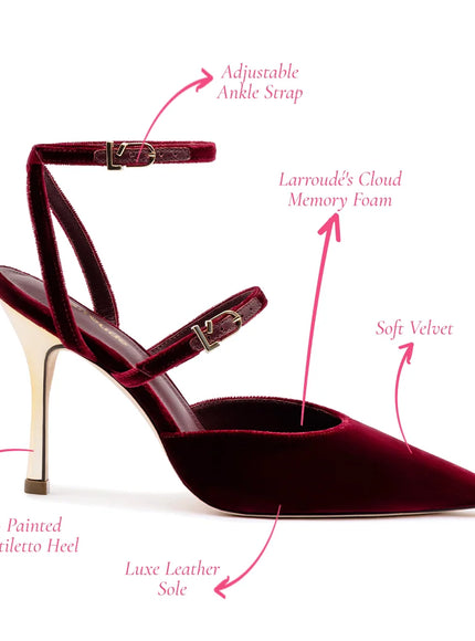 Larroude Kris Pump In Wine Velvet