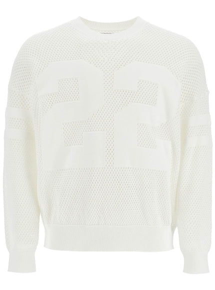 Amiri neck perforated knit sweater