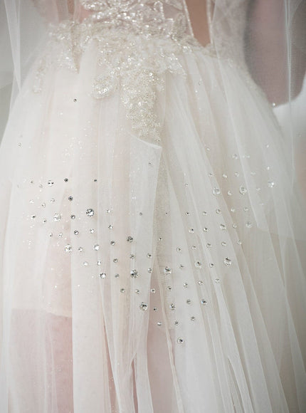 Helena Two-Tier Cathedral Crystal Veil