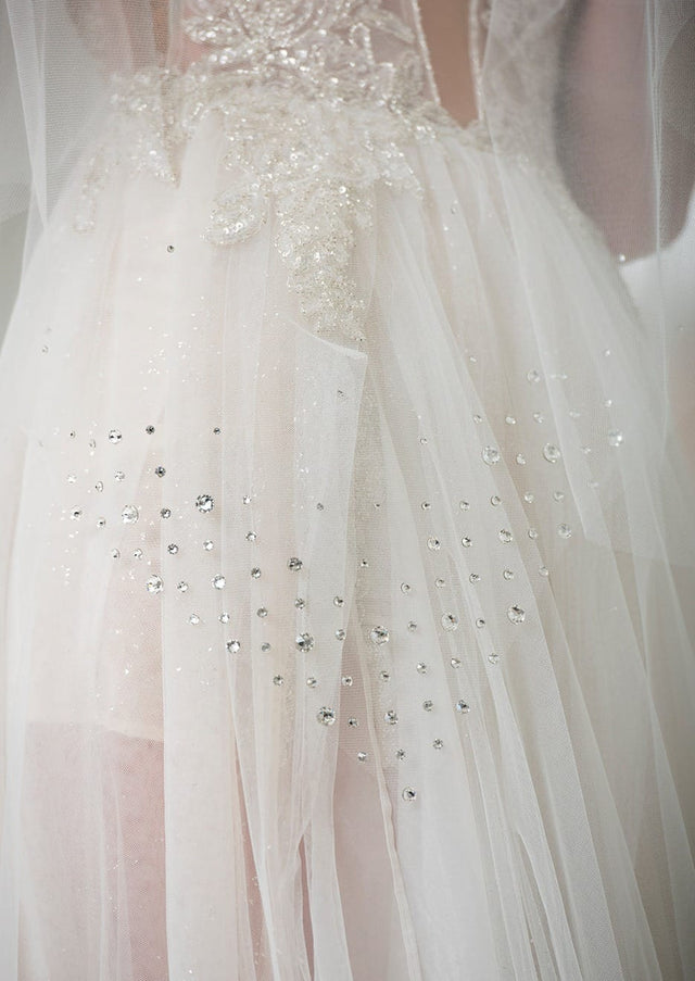 Helena Two-Tier Cathedral Crystal Veil