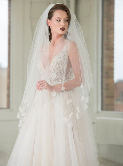 Delilah Two-Tier Handkerchief Waltz Floral Veil