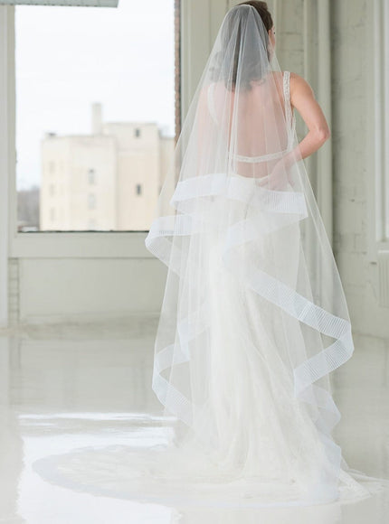 Hana Two-Tier Cathedral Pleated Horsehair Veil