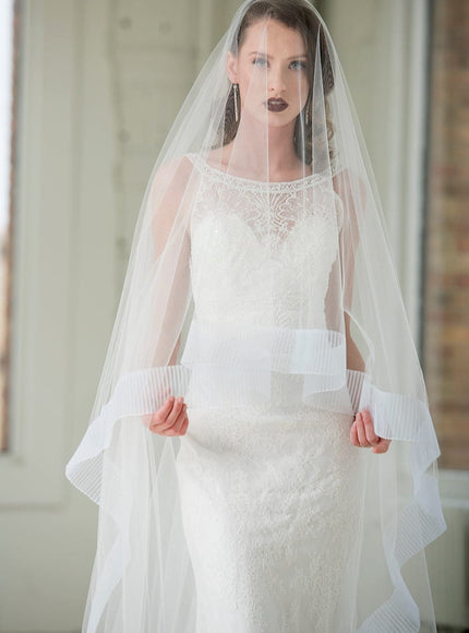 Hana Two-Tier Cathedral Pleated Horsehair Veil