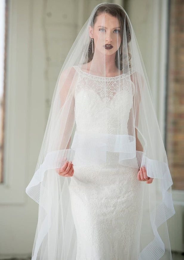 Hana Two-Tier Cathedral Pleated Horsehair Veil