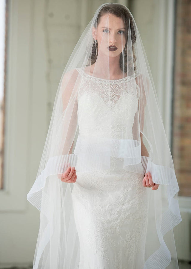 Hana Two-Tier Cathedral Pleated Horsehair Veil