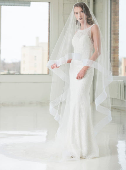 Hana Two-Tier Cathedral Pleated Horsehair Veil