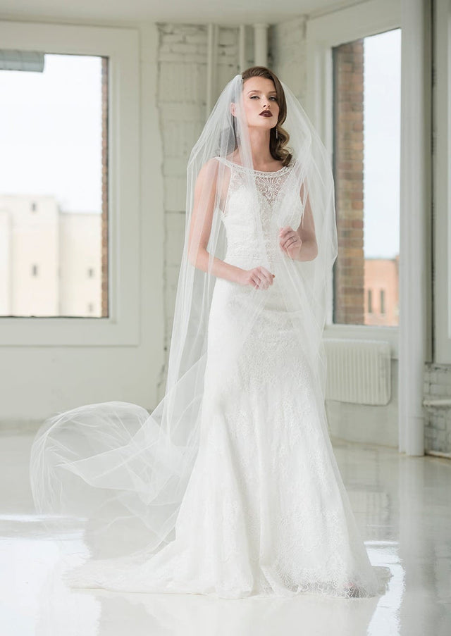 1902 Plain Cathedral Length Veil