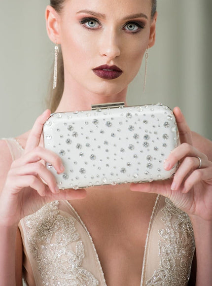 Hadley Crystal Polka Dot Clutch