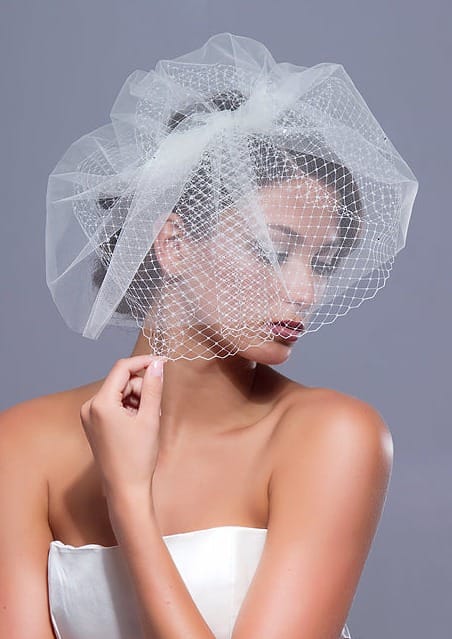 Antoinette Russian Netting and Tulle "Hat" Cage Veil