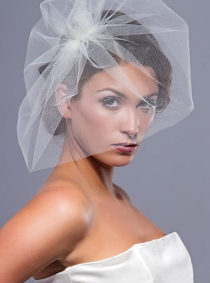 Aubrey Tulle "Hat" Cage Veil