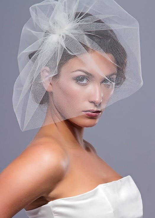 Aubrey Tulle "Hat" Cage Veil