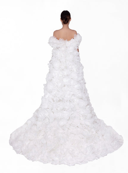 Gemy Maalouf White Rose Gown