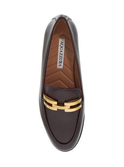 Aquazzura smooth leather brandi loafers in