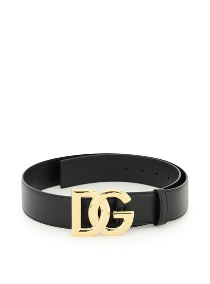 Dolce & Gabbana leather belt with logo buckle