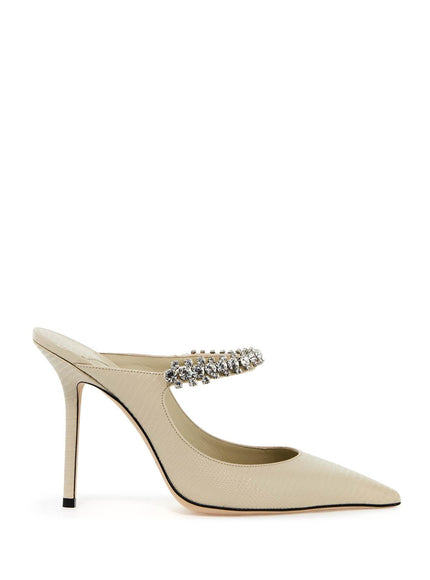 Jimmy Choo lizard-embossed leather bing mules