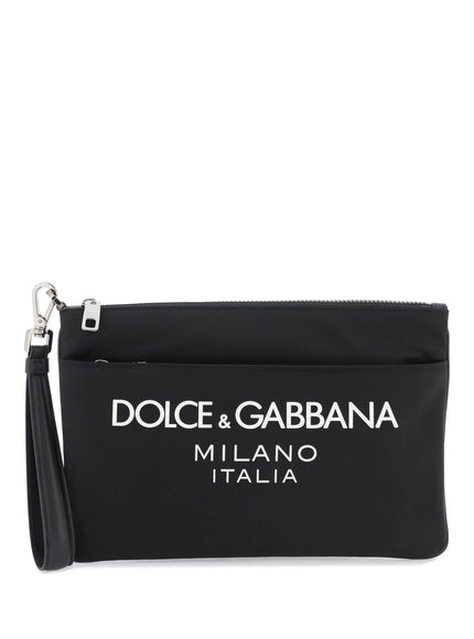 Dolce & Gabbana nylon pouch with rubberized logo