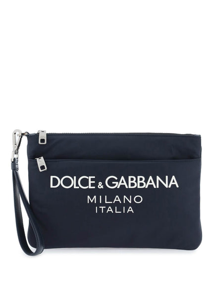 Dolce & Gabbana nylon pouch with rubberized logo