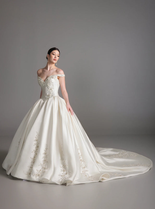 Lazaro Bronte Mikado Ball Gown Wedding Dress