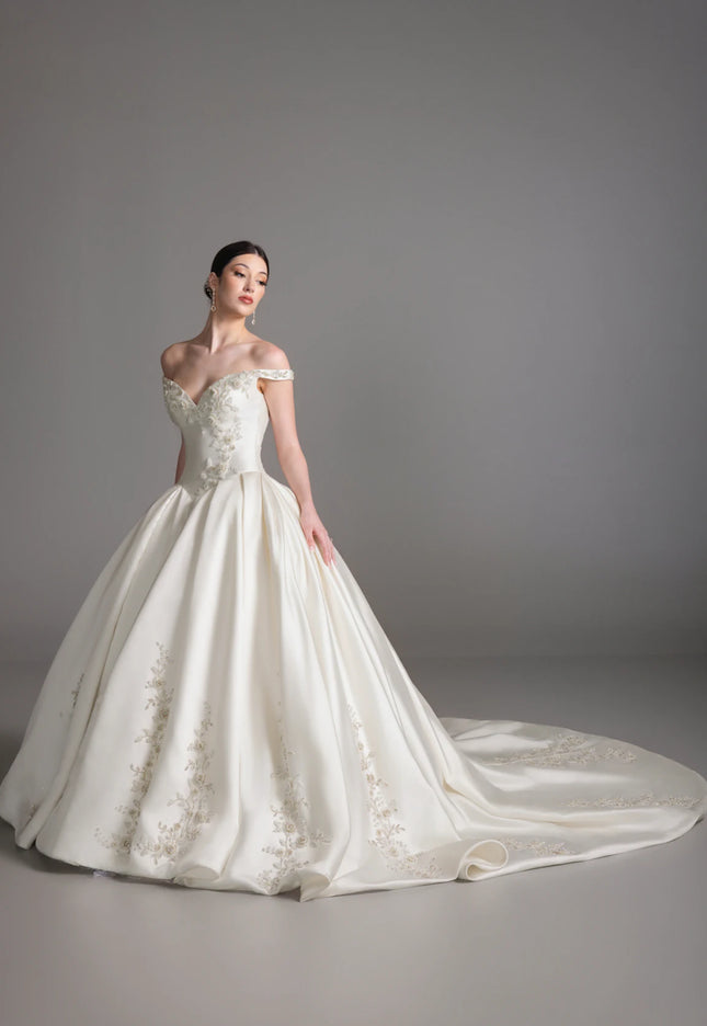 Lazaro Bronte Mikado Ball Gown Wedding Dress