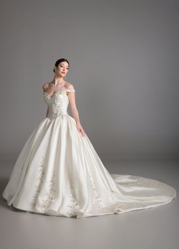 Lazaro Bronte Mikado Ball Gown Wedding Dress