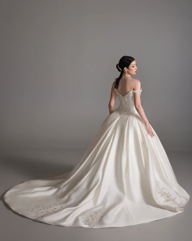 Lazaro Bronte Mikado Ball Gown Wedding Dress