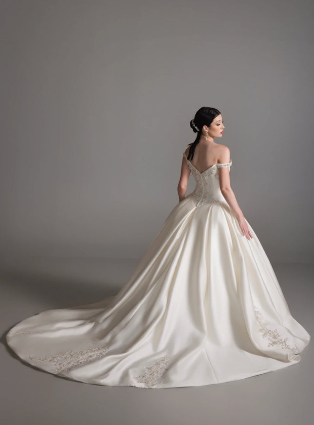 Lazaro Bronte Mikado Ball Gown Wedding Dress