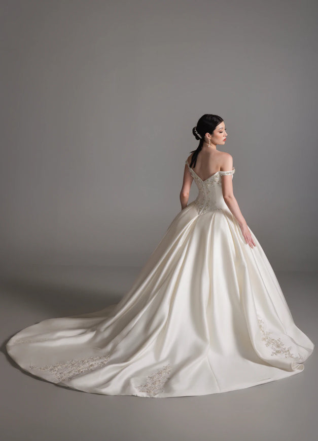 Lazaro Bronte Mikado Ball Gown Wedding Dress
