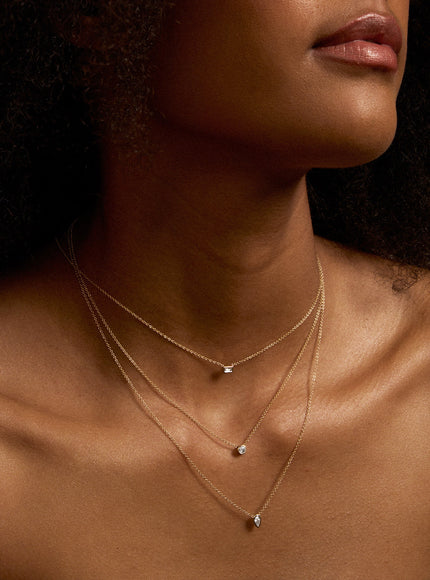 Zoe Lev Pear Diamond Bezel Necklace