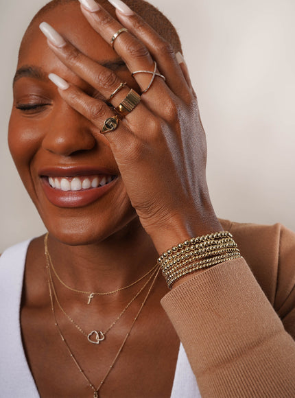 Zoe Lev 3mm Gold Bead Bracelet