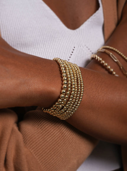Zoe Lev 3mm Gold Bead Bracelet
