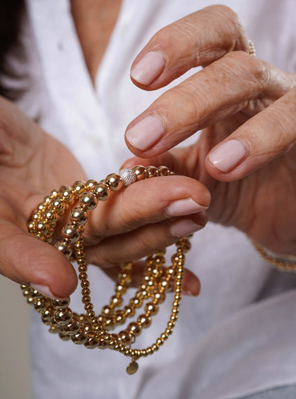 Zoe Lev 5mm Gold Bead Bracelet