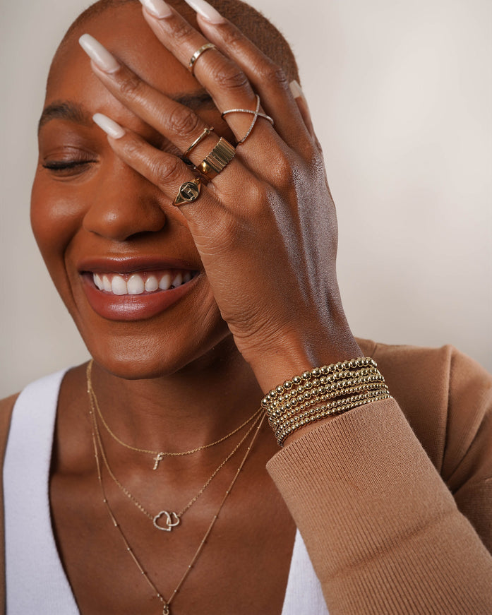 Zoe Lev 5mm Gold Bead Bracelet