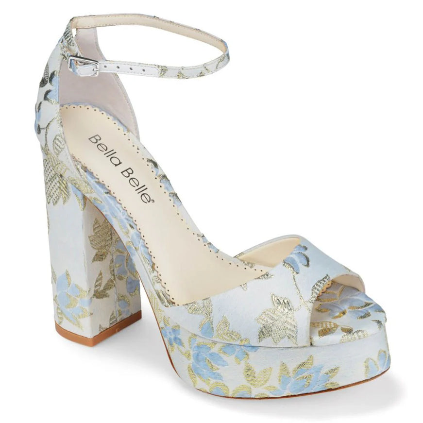 Bella Belle Catarina Blue Floral Platform Sandals