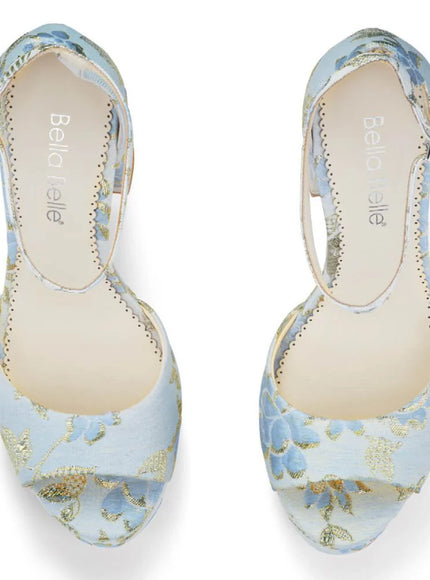 Bella Belle Catarina Blue Floral Platform Sandals